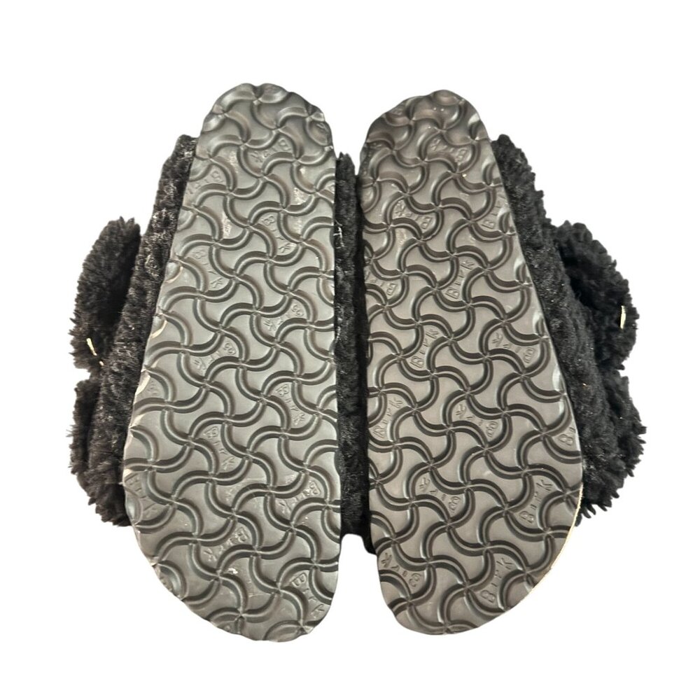Birkenstock Arizona Big Buckle Shearling Sandal Teddy Black Women's, Sz 37 NWOB - Picture 8 of 9